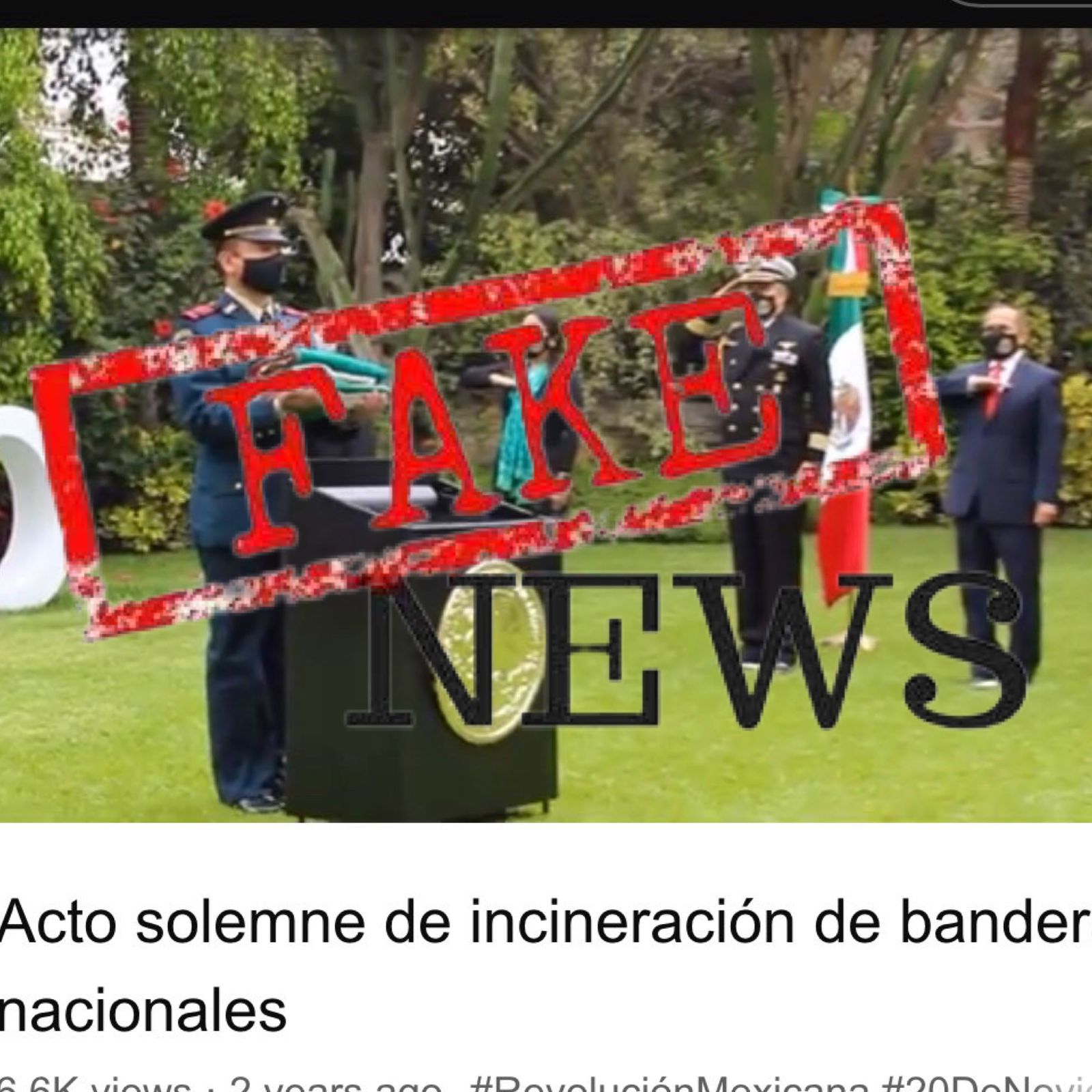 Fue una fake news la incineración de la bandera de México en Perú