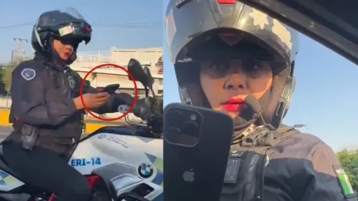 Detienen a automovilista por grabar a una policía conduciendo con su celular en la mano